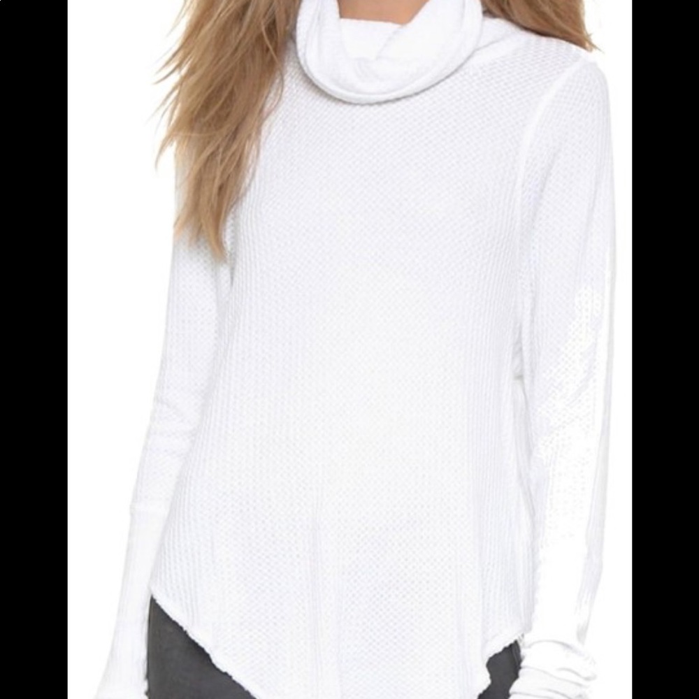 Free People turtleneck waffle knit sweater